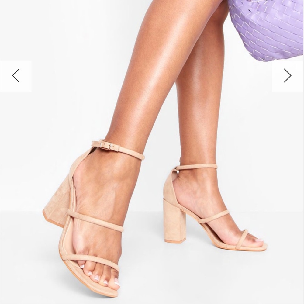 Boohoo triple strap block heel sandals